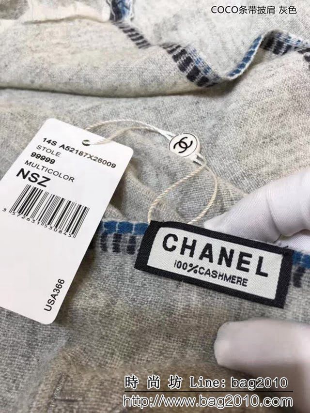 CHANEL香奈兒 小香新品 COCO條帶披肩 羊毛圍巾 LLWJ6713